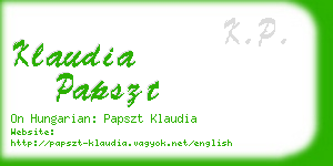 klaudia papszt business card